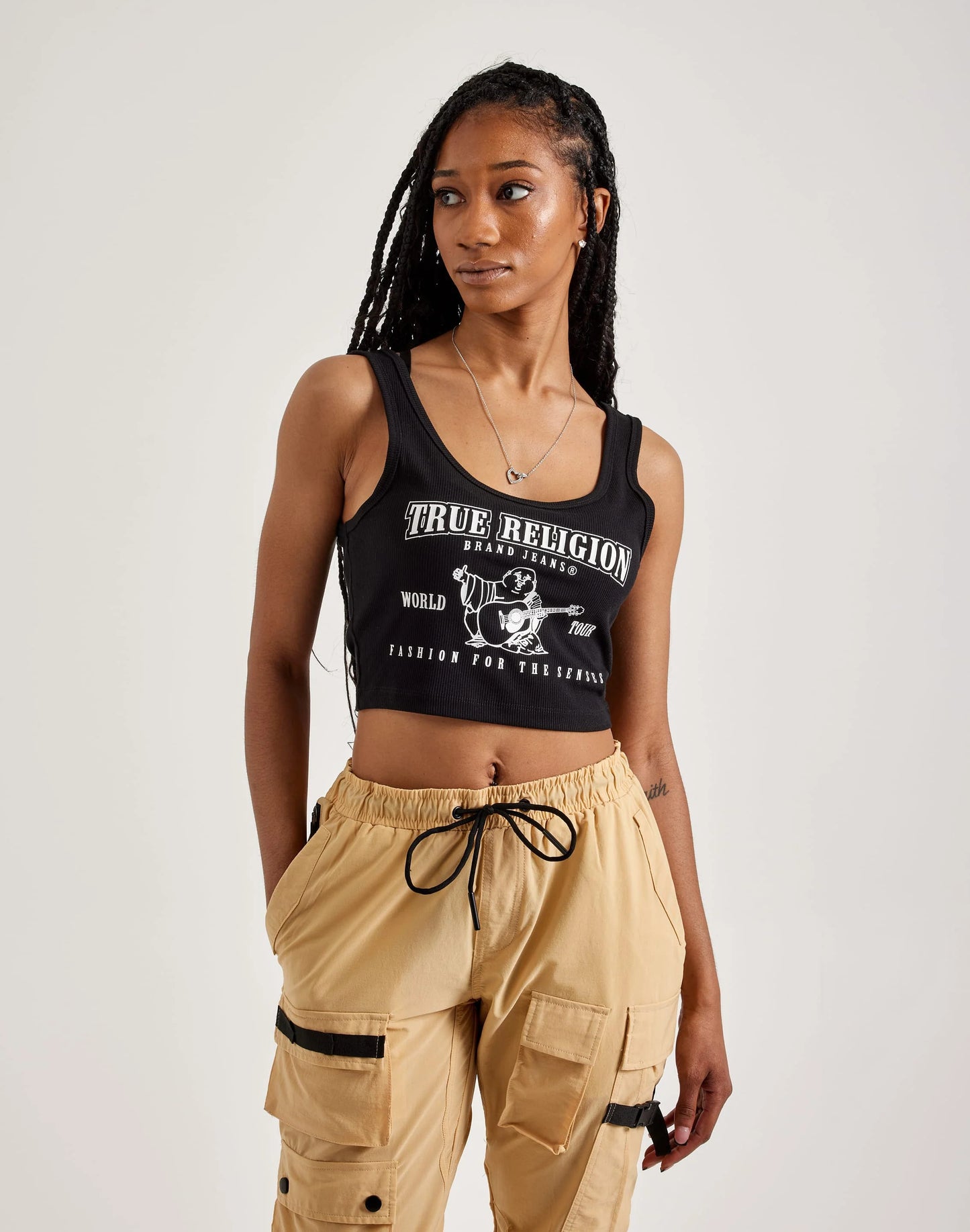 True Religion Logo Crop Top