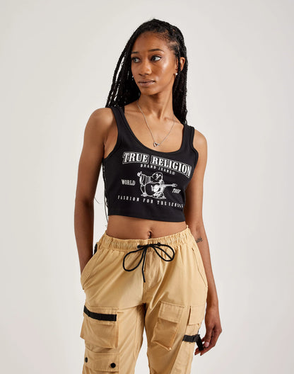 True Religion Logo Crop Top