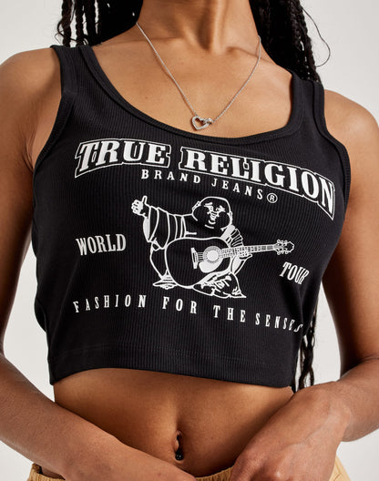 True Religion Logo Crop Top
